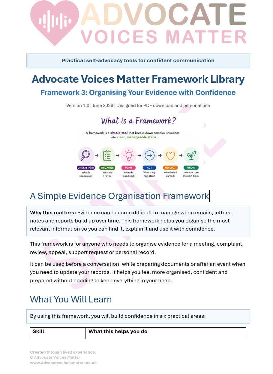 Framework 3 – Organising Your Evidence with Confidence (FREE PDF Download)