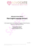 The Plain English Glossary for Health, Education, Advocacy & Organisational Systems