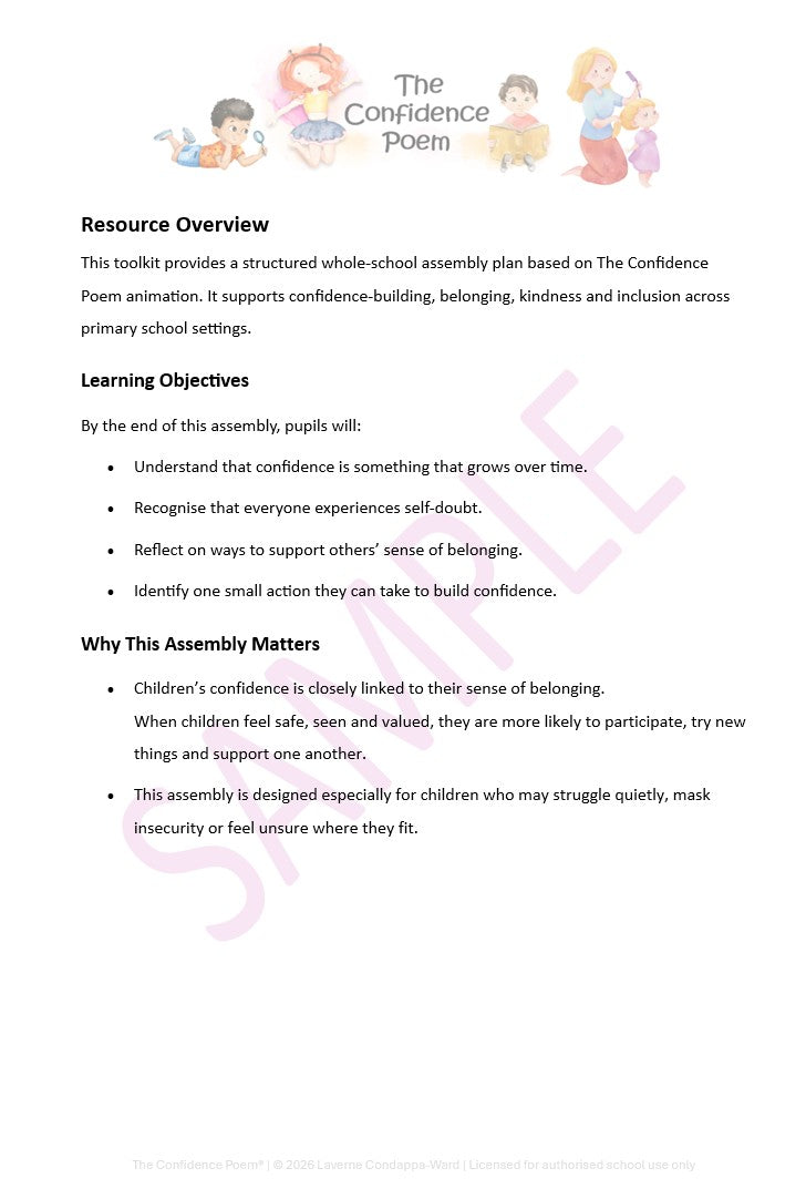 The Confidence Poem® School Confidence & Inclusion Resource Pack